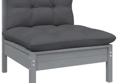 Set mobilier de grădină cu perne, 13 piese, antracit, lemn pin - 5/5