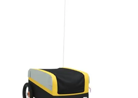 Remorcă pentru biciclete, negru și galben, 30 kg, fier - 2/5