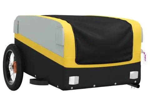 Remorcă pentru biciclete, negru și galben, 30 kg, fier - 4/5