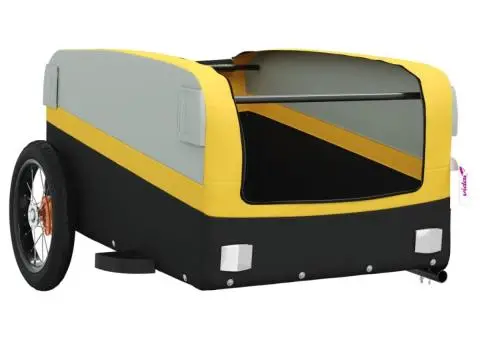 Remorcă pentru biciclete, negru și galben, 30 kg, fier - 5/5