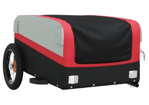 Remorcă pentru biciclete, negru și roșu, 30 kg, fier - 4/5