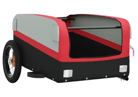 Remorcă pentru biciclete, negru și roșu, 30 kg, fier - 5/5