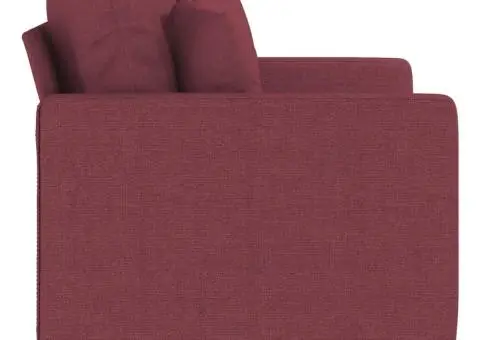 Canapea cu 2 locuri, roșu vin, 120 cm, material textil - 4/5