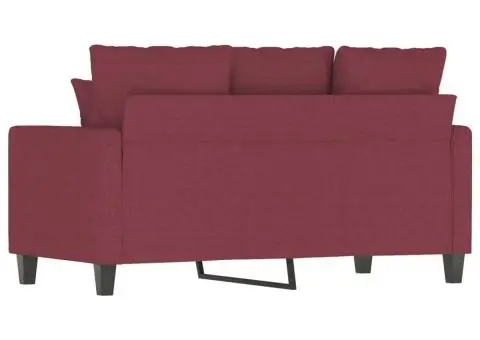 Canapea cu 2 locuri, roșu vin, 120 cm, material textil - 5/5
