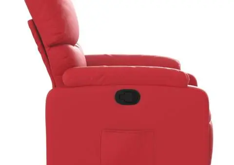Fotoliu rabatabil, roșu, piele ecologică - 4/5
