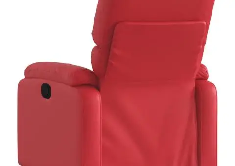 Fotoliu rabatabil, roșu, piele ecologică - 5/5