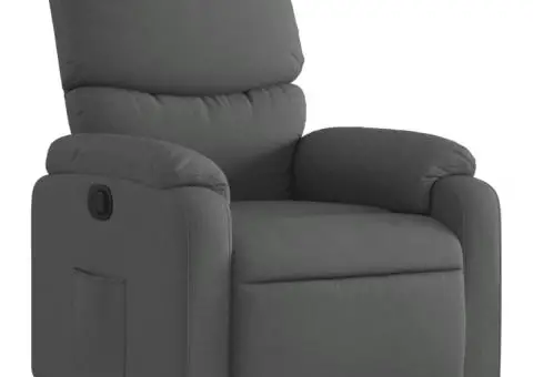 Fotoliu rabatabil, gri închis, material textil - 2/5