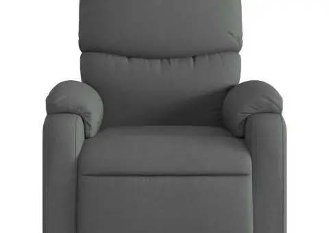 Fotoliu rabatabil, gri închis, material textil - 3/5