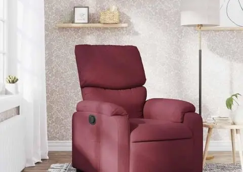 Fotoliu rabatabil, roșu vin, material textil - 1/5