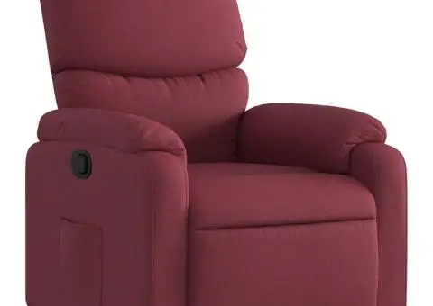 Fotoliu rabatabil, roșu vin, material textil - 2/5