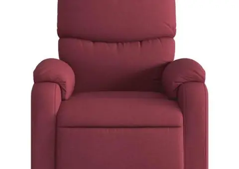 Fotoliu rabatabil, roșu vin, material textil - 3/5