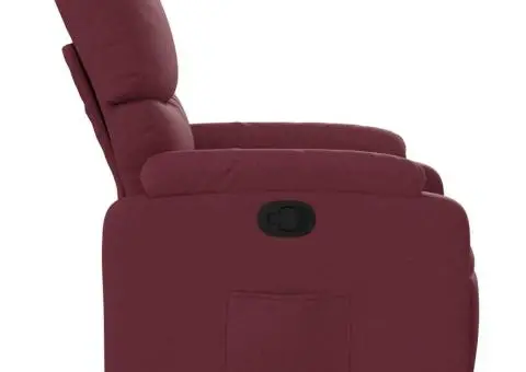 Fotoliu rabatabil, roșu vin, material textil - 4/5