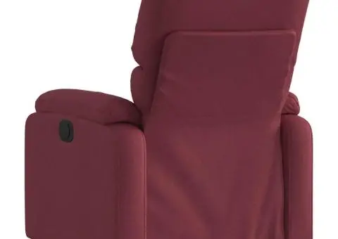 Fotoliu rabatabil, roșu vin, material textil - 5/5