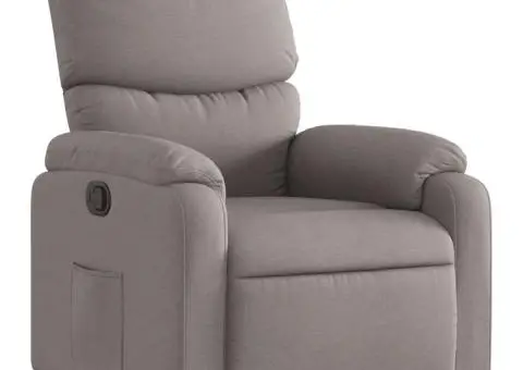 Fotoliu rabatabil, gri taupe, material textil - 2/5