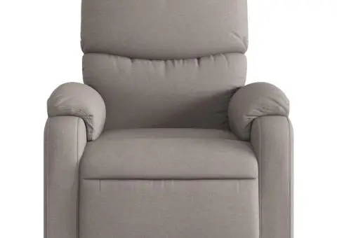 Fotoliu rabatabil, gri taupe, material textil - 3/5