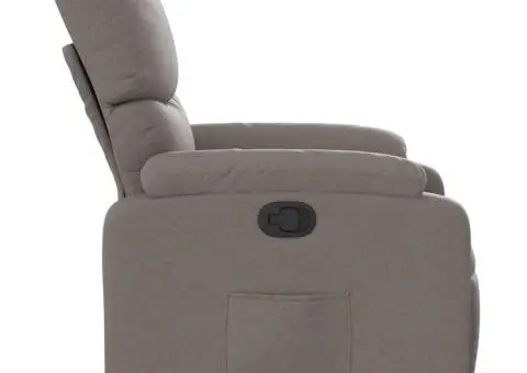 Fotoliu rabatabil, gri taupe, material textil - 4/5