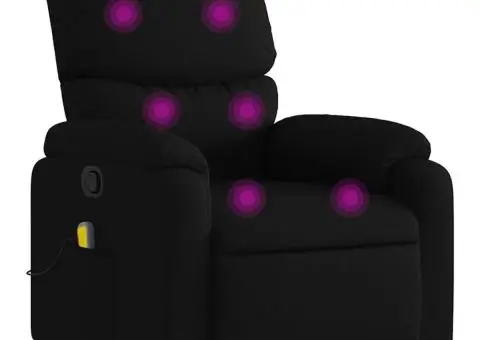 Fotoliu de masaj rabatabil, negru, material textil - 2/5