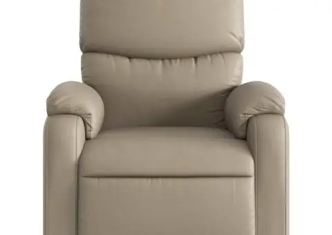 Fotoliu de masaj rabatabil, cappuccino, piele ecologică - 4/5