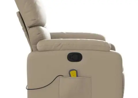 Fotoliu de masaj rabatabil, cappuccino, piele ecologică - 5/5