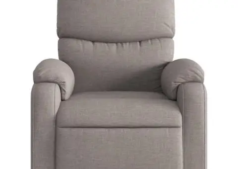 Fotoliu de masaj rabatabil, gri taupe, material textil - 4/5