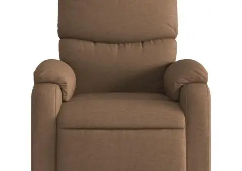 Fotoliu de masaj rabatabil, maro, material textil - 4/5