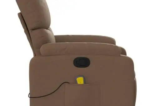 Fotoliu de masaj rabatabil, maro, material textil - 5/5