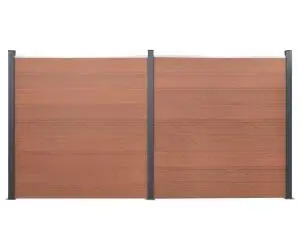vidaXL Set panouri pentru gard, maro, 353x186 cm, WPC