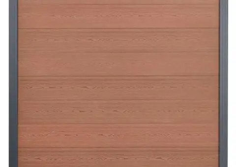 Set panouri pentru gard, maro, 353x186 cm, WPC - 3/5
