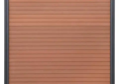 Set panouri pentru gard, maro, 353x186 cm, WPC - 4/5