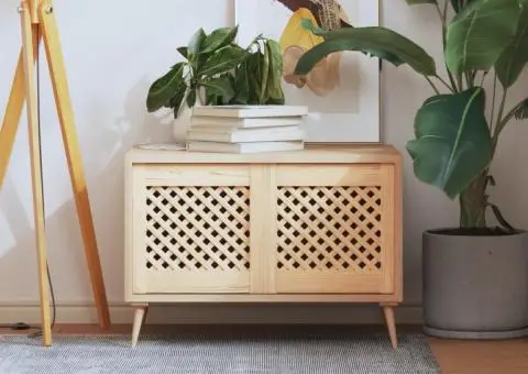 Uși de dulap cu zăbrele 2 buc. 39,5x39,5 cm lemn masiv de pin - 1/5