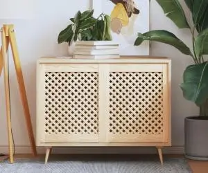vidaXL Uși de dulap cu zăbrele 2 buc. 49,5x61,5 cm, lemn masiv de pin