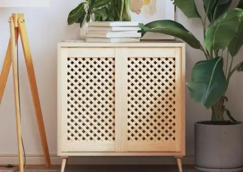 Uși de dulap cu zăbrele 2 buc. 39,5x69 cm, lemn masiv de pin - 1/5