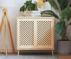 vidaXL Uși de dulap cu zăbrele 2 buc. 39,5x69 cm, lemn masiv de pin