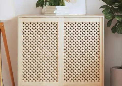 Uși dulap design zăbrele 2 buc. 59,5x99 cm, lemn masiv de pin - 1/5