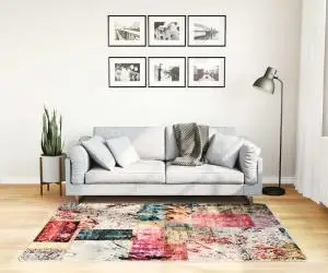 vidaXL Covor lavabil, mozaic multicolor, 120x170 cm, anti-alunecare