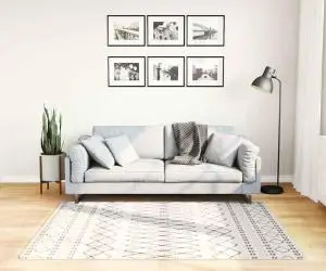 vidaXL Covor lavabil, negru și alb, 120x170 cm, anti-alunecare