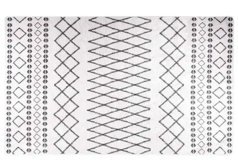 Covor lavabil, negru și alb, 120x170 cm, anti-alunecare - 2/5