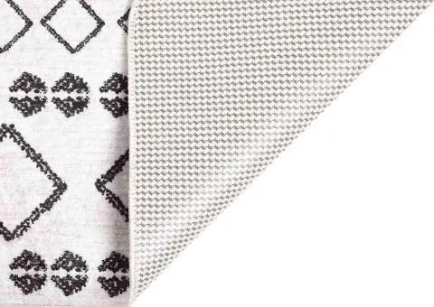 Covor lavabil, negru și alb, 120x170 cm, anti-alunecare - 3/5