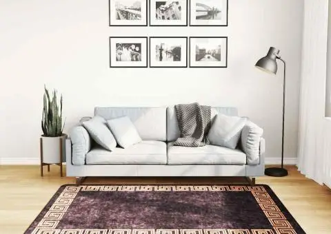 Covor lavabil, negru și auriu, 120x170 cm, anti-alunecare - 1/5