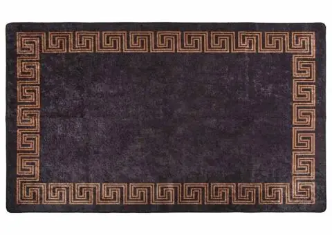 Covor lavabil, negru și auriu, 120x170 cm, anti-alunecare - 2/5