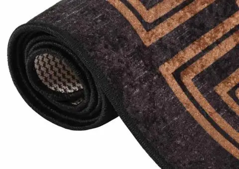 Covor lavabil, negru și auriu, 120x170 cm, anti-alunecare - 4/5