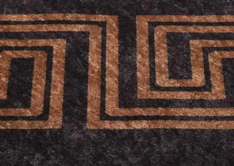 Covor lavabil, negru și auriu, 120x170 cm, anti-alunecare - 5/5