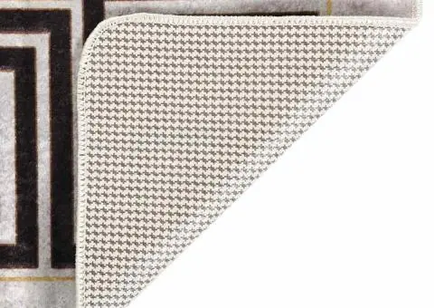 Covor lavabil, alb și negru, 150x230 cm, anti-alunecare - 3/5