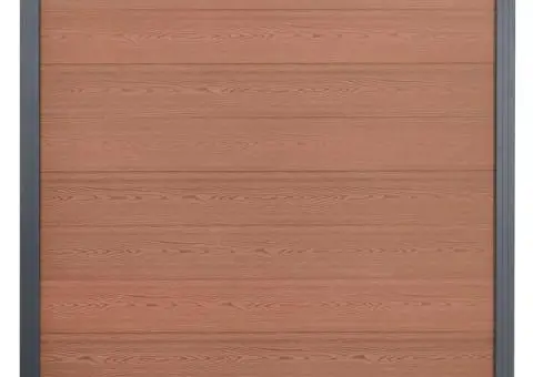 Set panouri pentru gard, maro, 180x186 cm, WPC - 2/5
