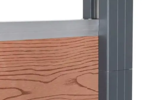 Set panouri pentru gard, maro, 180x186 cm, WPC - 5/5