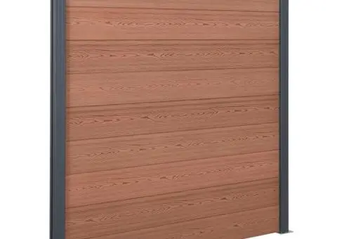 Set panouri pentru gard, maro, 699x186 cm, WPC - 2/5