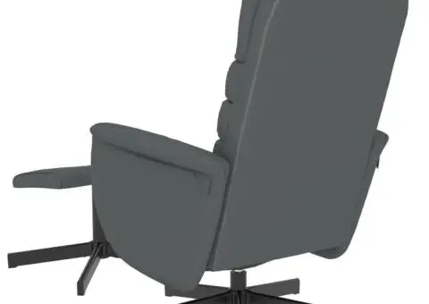 Fotoliu rabatabil cu taburet, gri, piele ecologică - 5/5