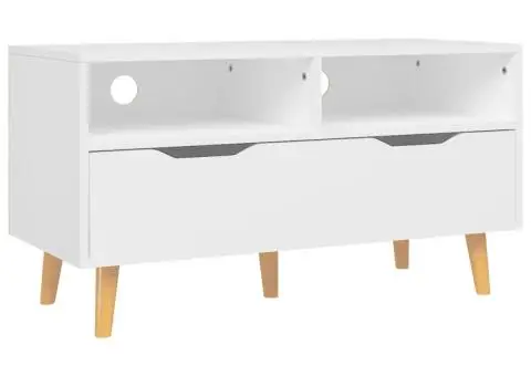 Comodă TV, alb, 90x40x48,5 cm, lemn prelucrat - 2/5