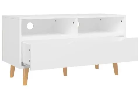 Comodă TV, alb, 90x40x48,5 cm, lemn prelucrat - 4/5