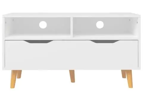 Comodă TV, alb, 90x40x48,5 cm, lemn prelucrat - 5/5